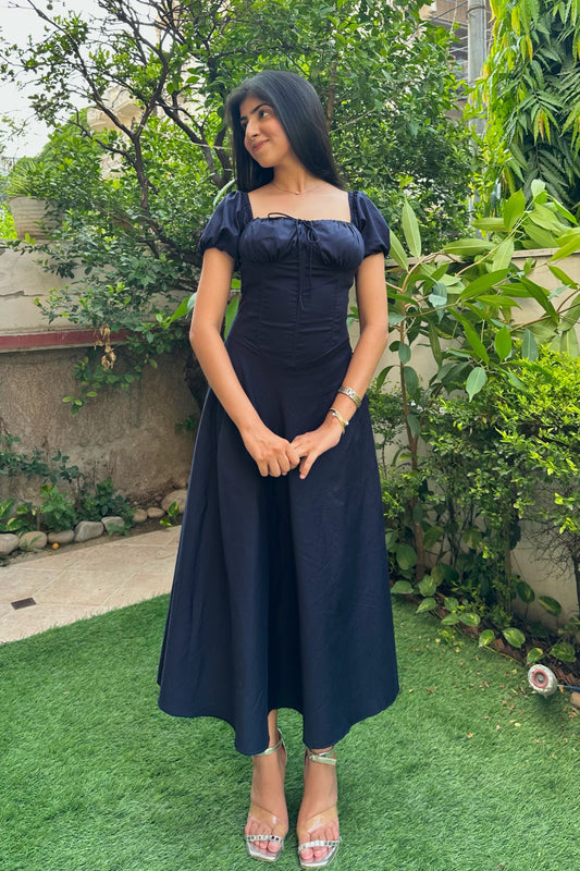 Cottage Core Puff Sleeves Dress