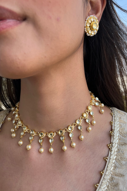 Polki Pearl Choker Set