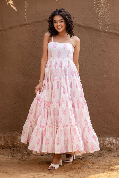 Selena Handblock Flair Dress