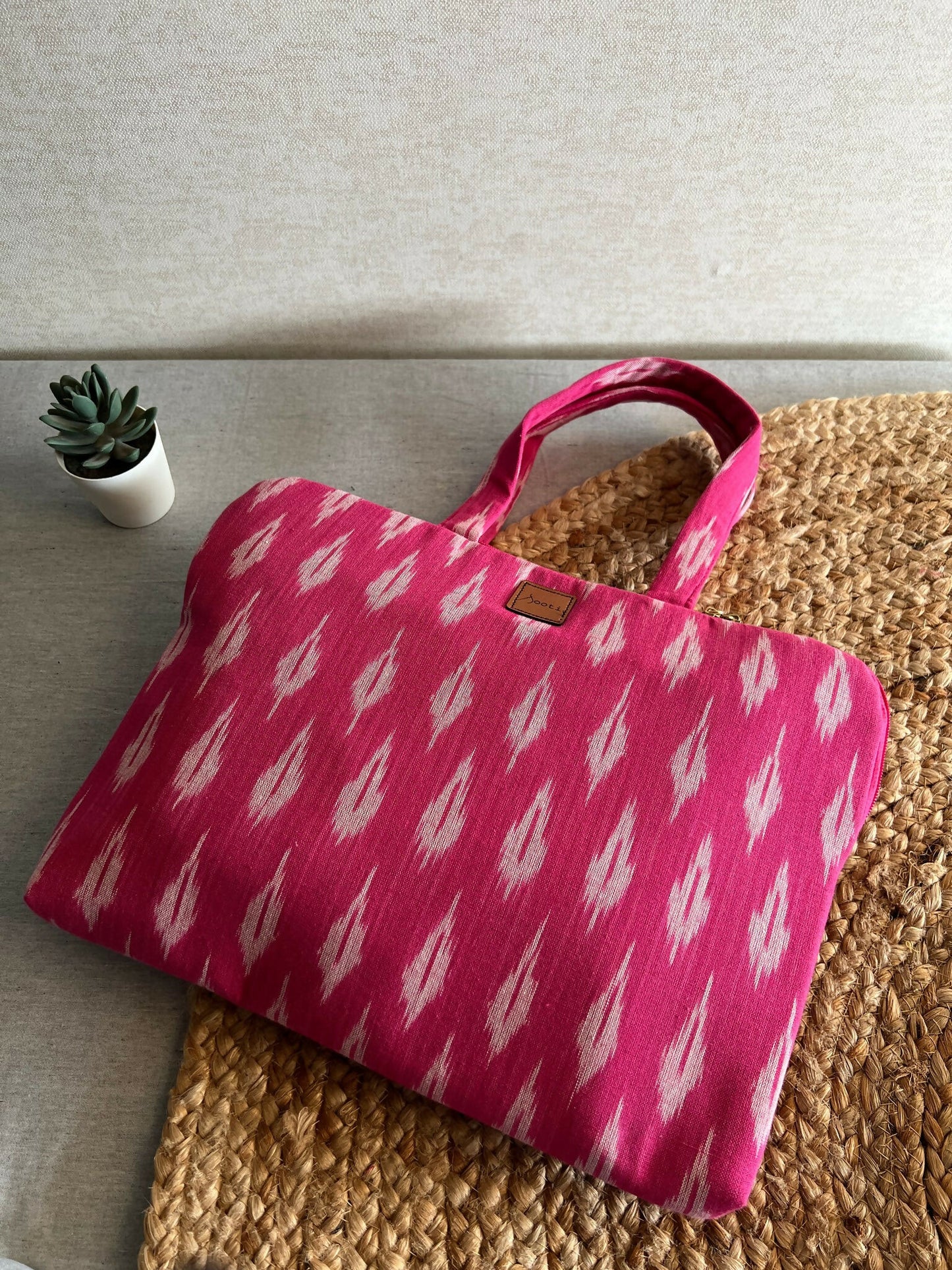 Ikat Pink MacBook Laptop Sleeve