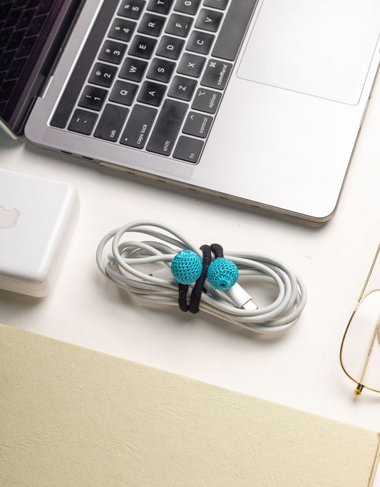 Set of 3 Handcrafted Cable Organizer - Ball