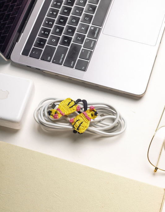 Set of 3 Handcrafted Cable Organizer - Dog