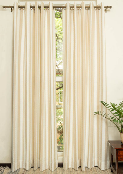 Room Darkening - Caramel Geometric Cotton Curtain