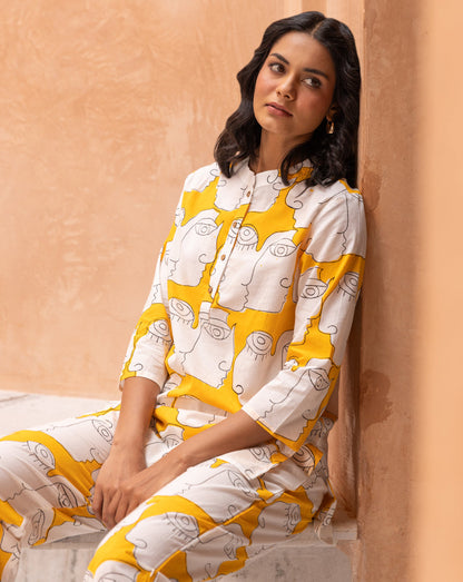 Chehre Short Kurta Pyjama - Soft Cotton Co-ord Set