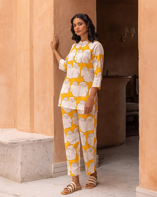 Chehre Short Kurta Pyjama - Soft Cotton Co-ord Set