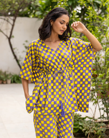 Chequer Chill Jams Cotton Co-ord Set