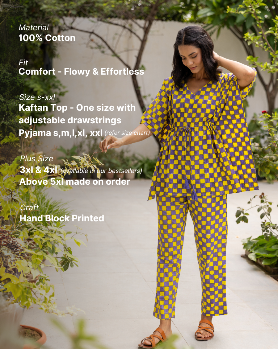 Chequer Chill Jams Cotton Co-ord Set