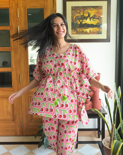 Cherries Chill Jams Cotton Co-ord Set