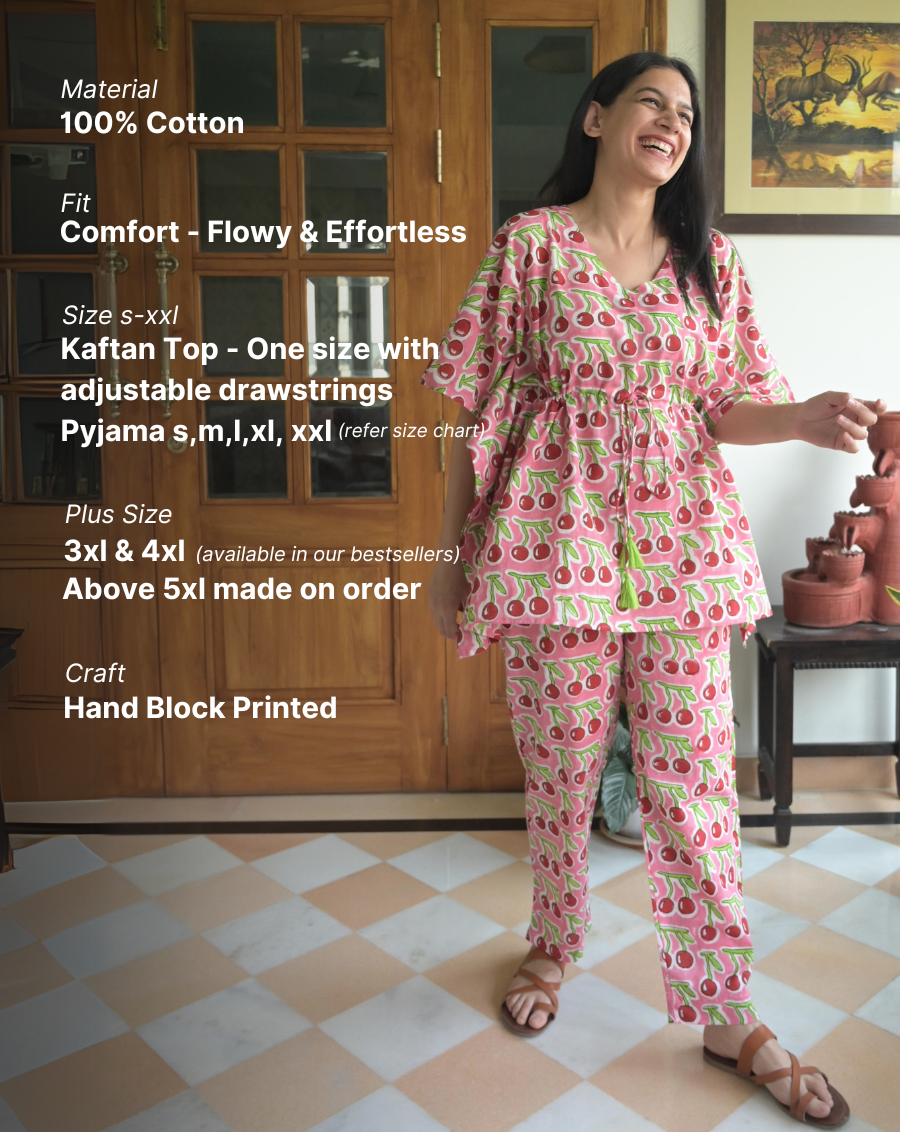 Cherries Chill Jams Cotton Co-ord Set