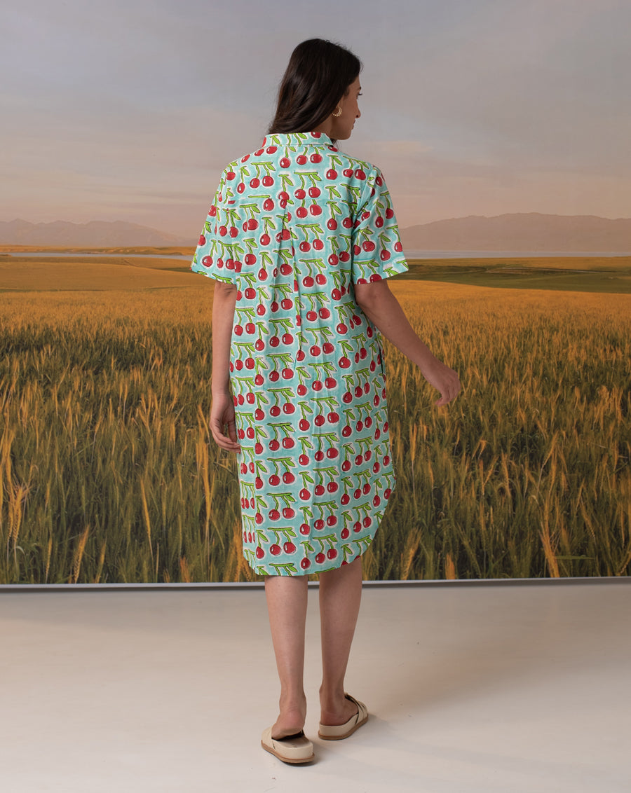 Cherries Short Shirt Dress