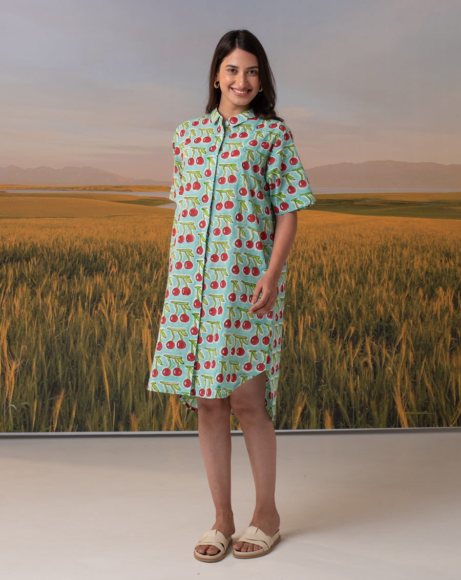 Cherries Short Shirt Dress