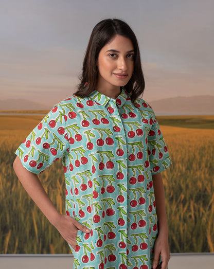 Cherries Short Shirt Dress