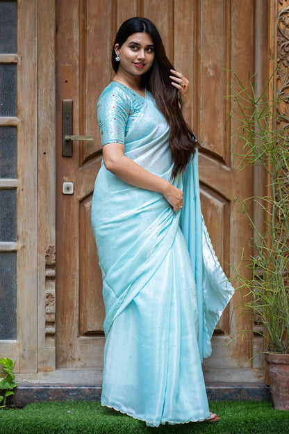 Scallop Border Organza Saree