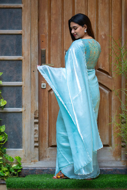 Scallop Border Organza Saree