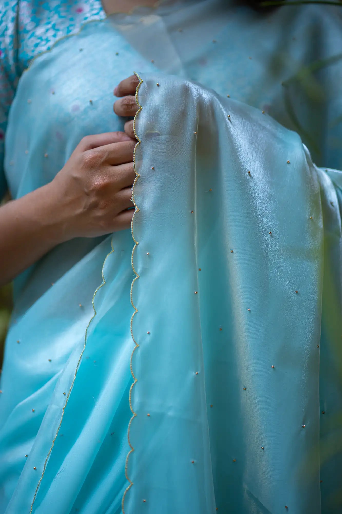 Scallop Border Organza Saree