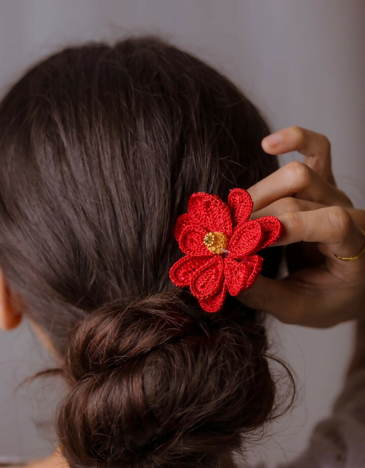 Hairstick ~ Dark Red Camelia