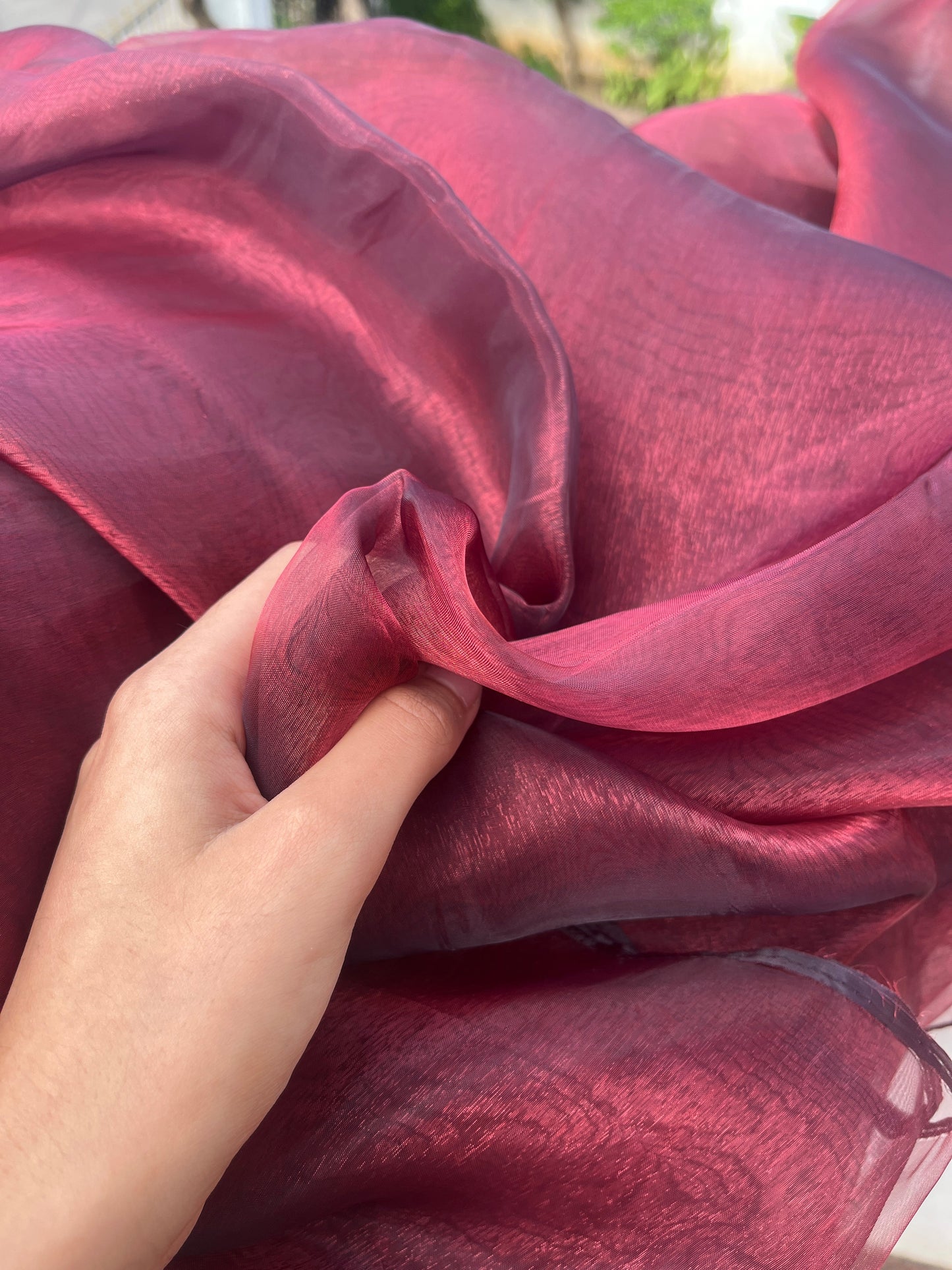 Blood Red Organza Saree