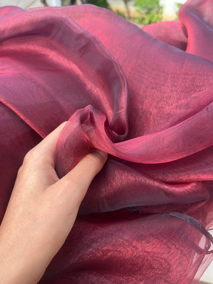 Blood Red Organza Saree