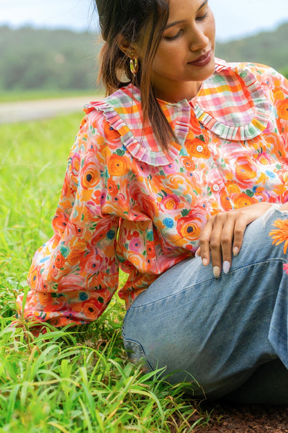 Picnic Date Sweet Child o Mine Cotton Collared Top