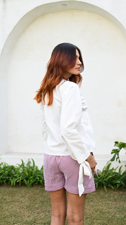 Plum Perfect Knot‑Sleeve Coord Set