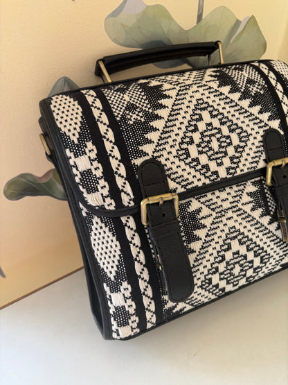 Monochrome Mesa Handcrafted Saddle Bag