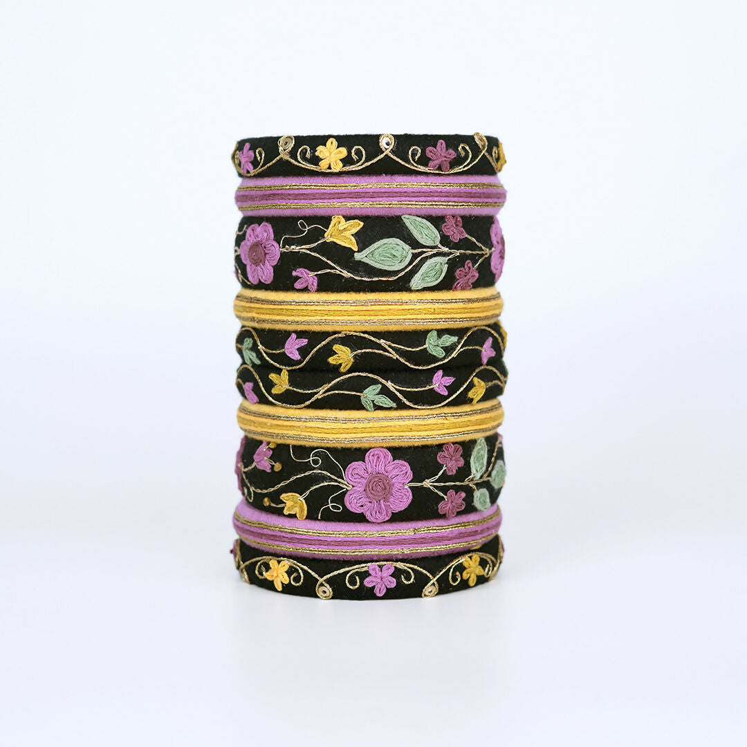 Kshitija Pink Floral Bangle Set