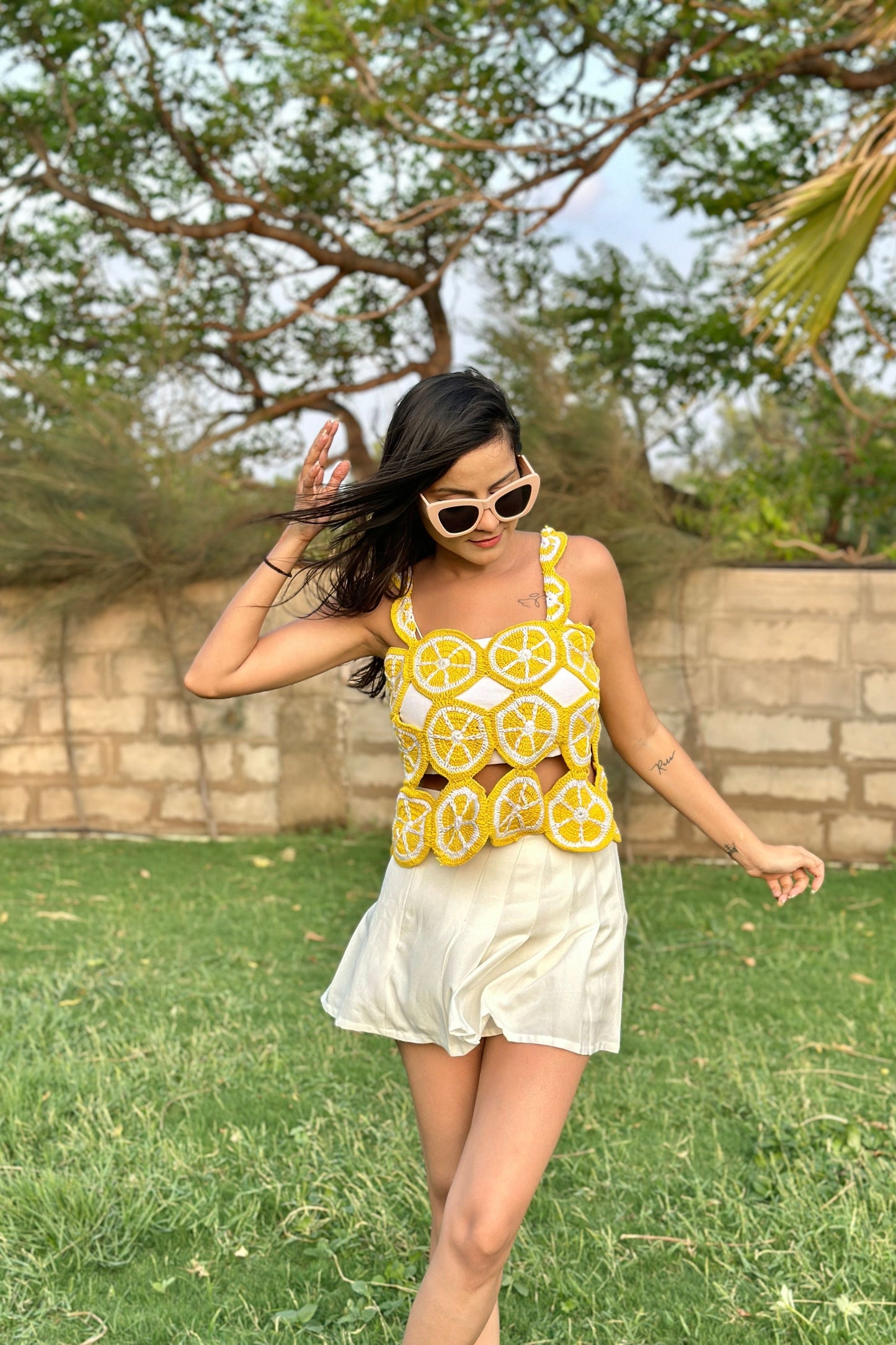 Lemon Crochet Top