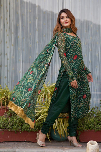Kia Bandhani Chiffon Kurta Set