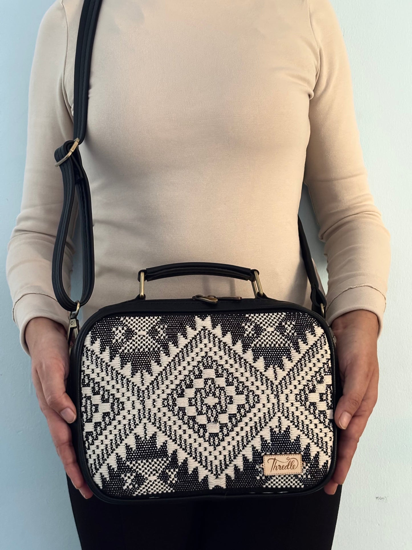 Monochrome Handcrafted Briefcase Sling