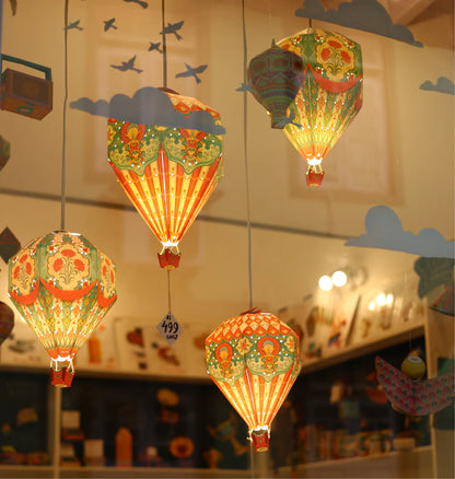 Blue Hot Air Balloon DIY Paper Lamp Shade