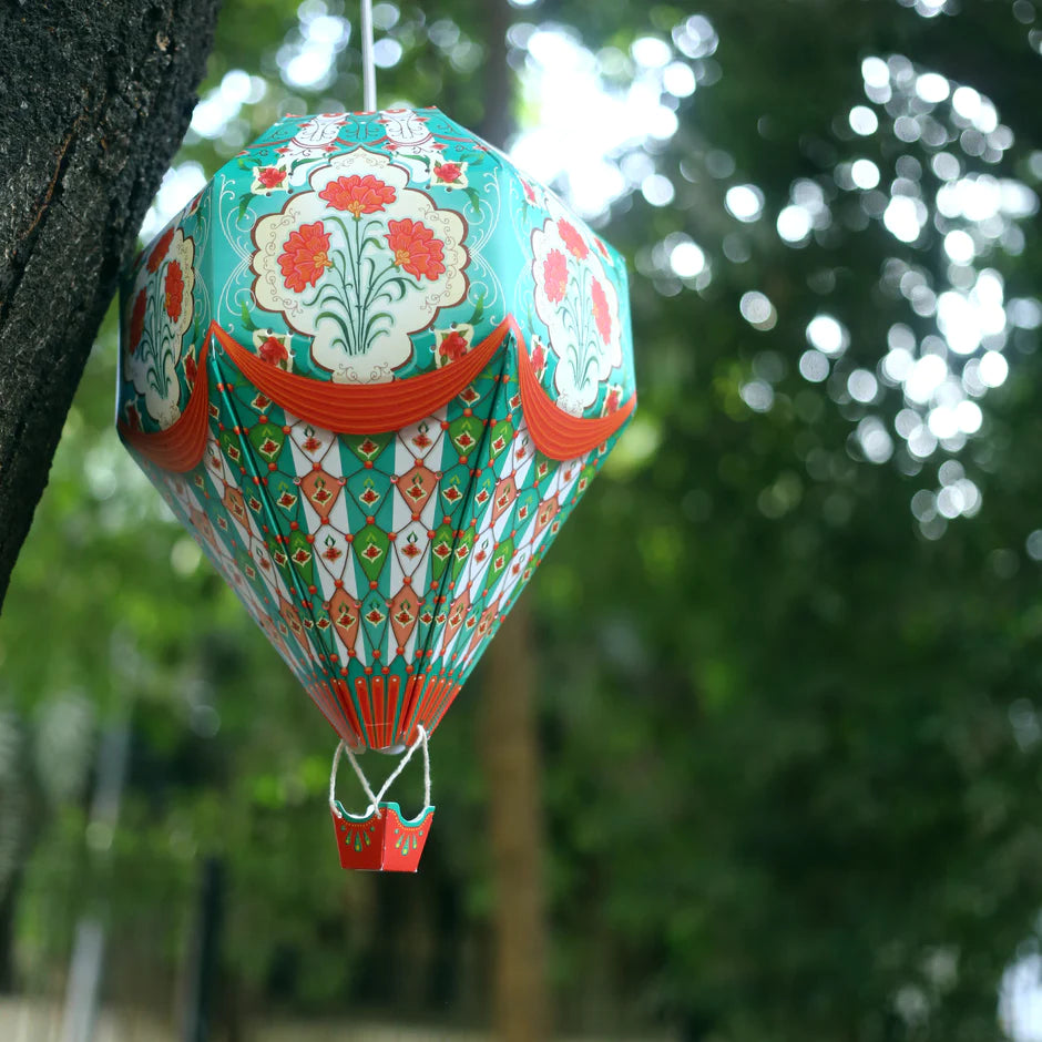 Blue Hot Air Balloon DIY Paper Lamp Shade