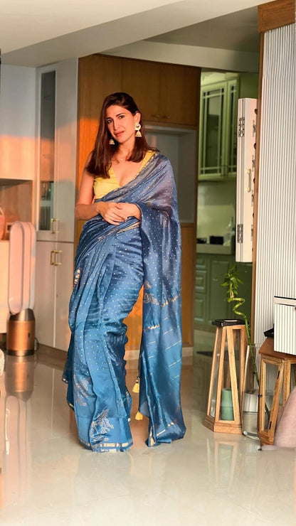 Neela Chanderi Saree