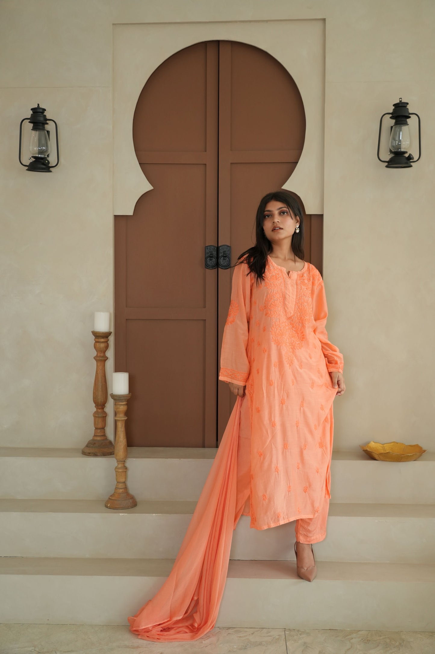 Hayat Chikankari Muslin Silk Kurti