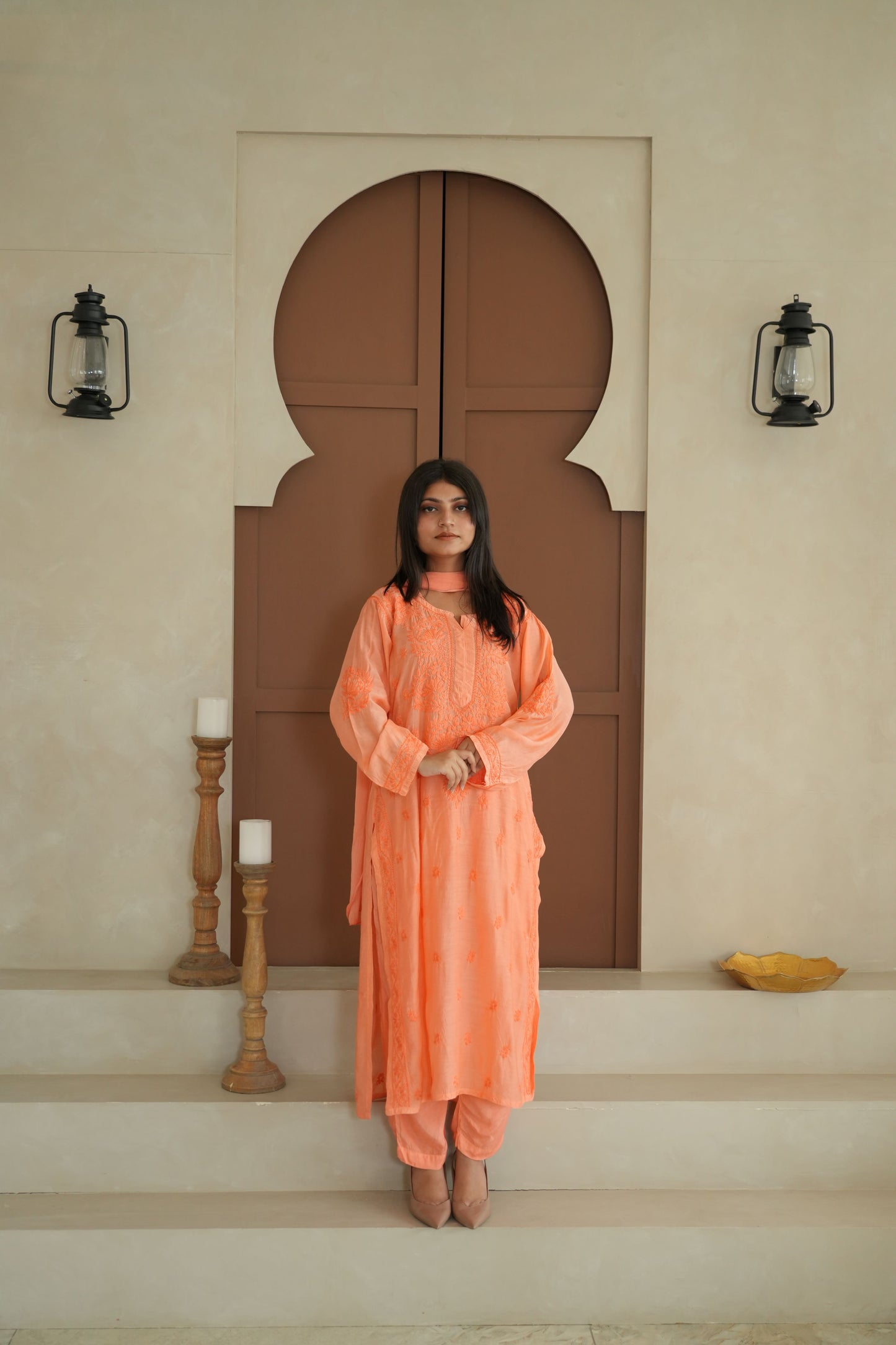 Hayat Chikankari Muslin Silk Kurti