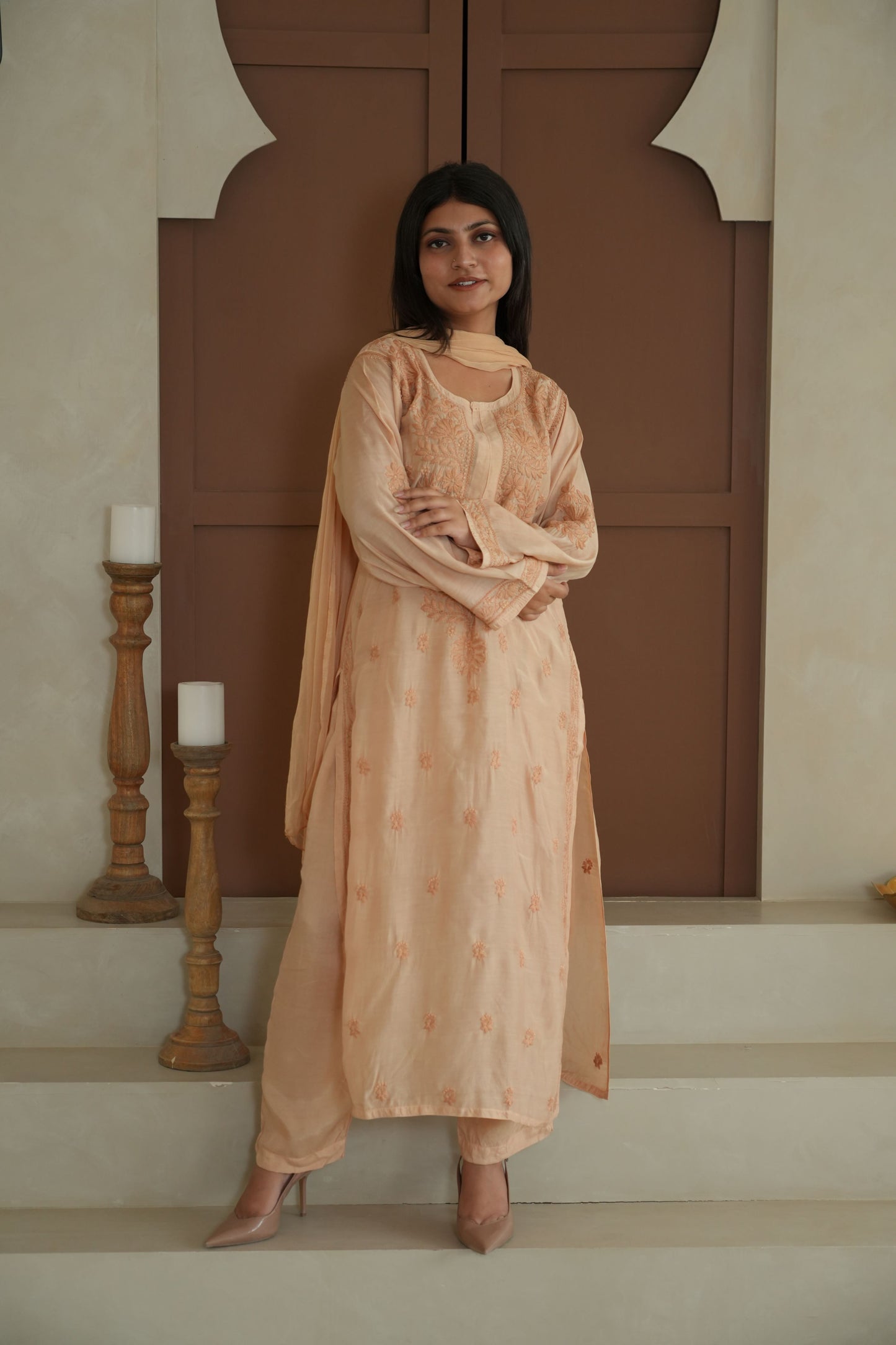 Hayat Chikankari Muslin Silk Kurti