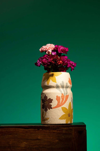 Floral Charm Terracotta Vase