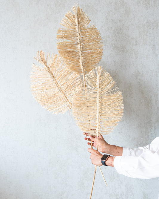 Handcrafted Boho Leaf Stick 90 cm Big ( Set of 3)