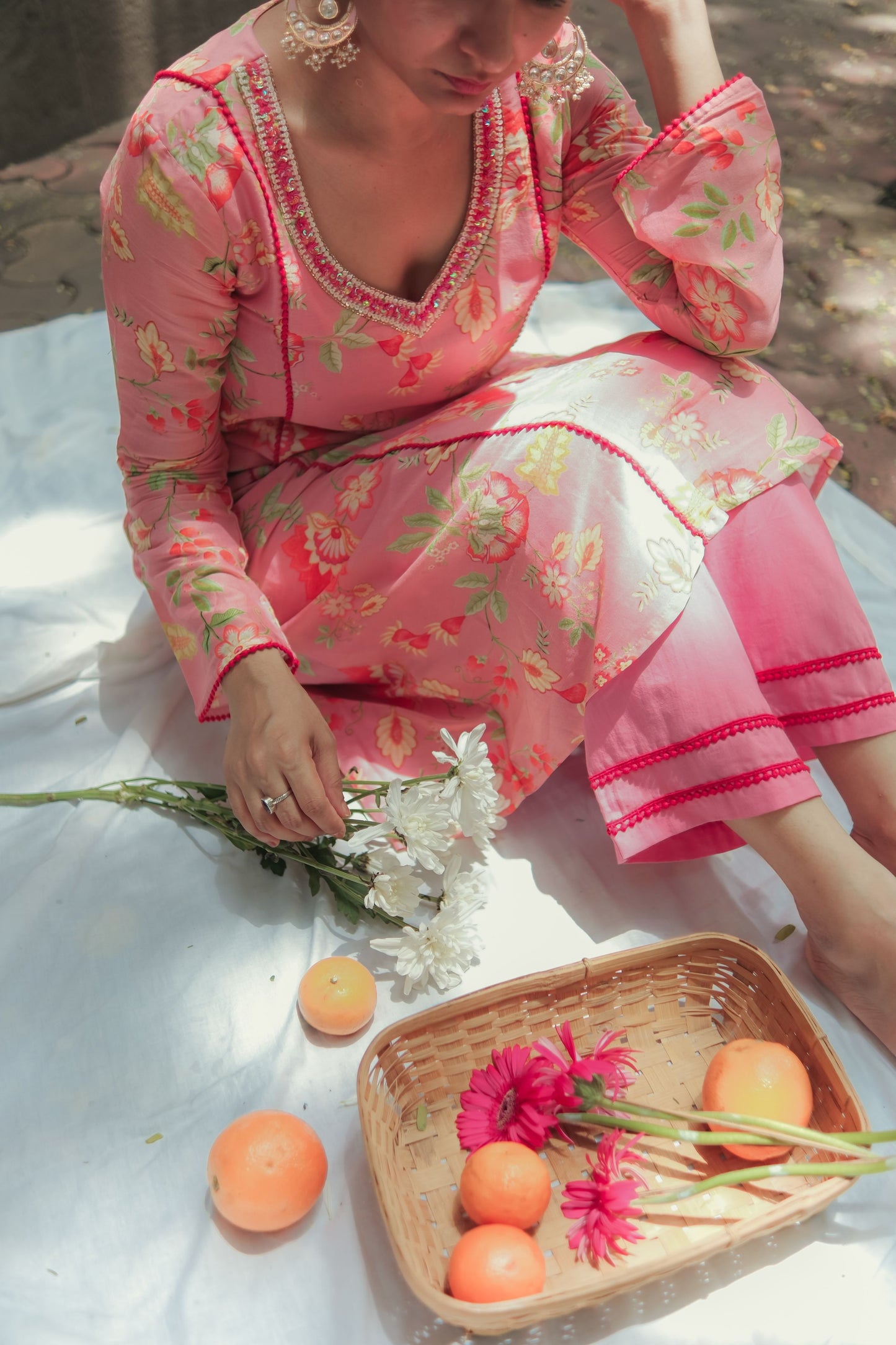 Peach Rose Kurta Set