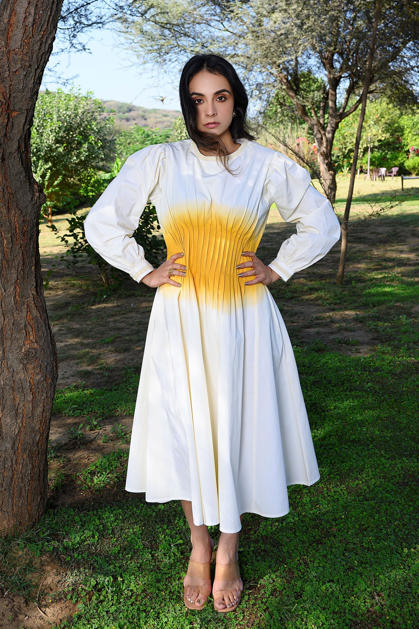 Avaani A-line Twill Dress