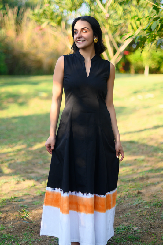 Asuka Black Twill Dress