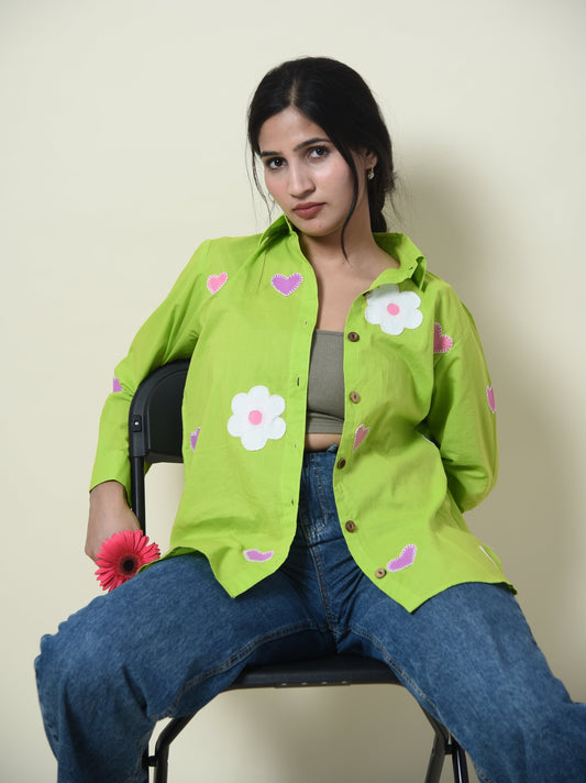 Green Sadabahar Cotton Shirt