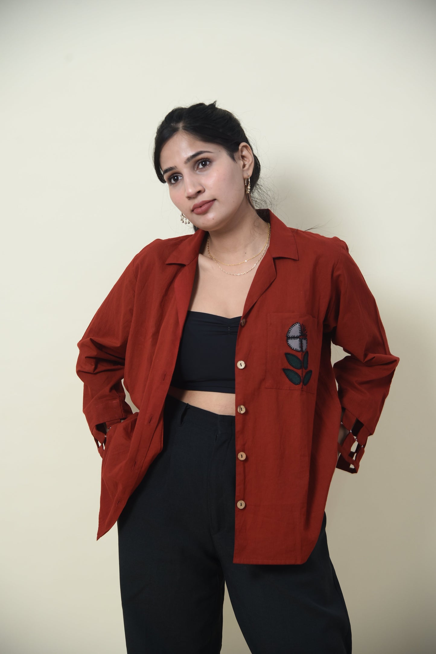 Leela Embroidered Cotton Shirt