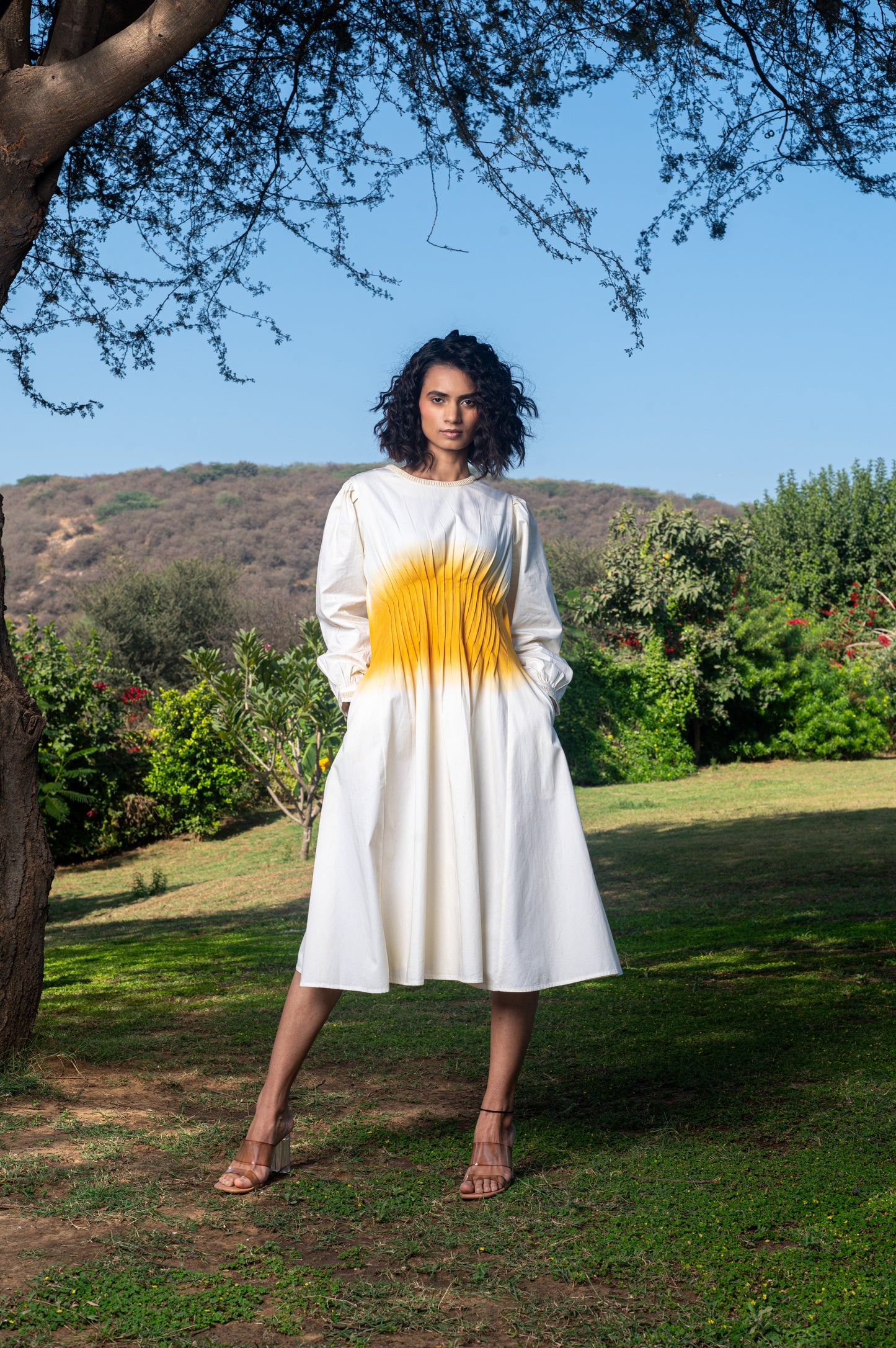 Avaani A-line Twill Dress