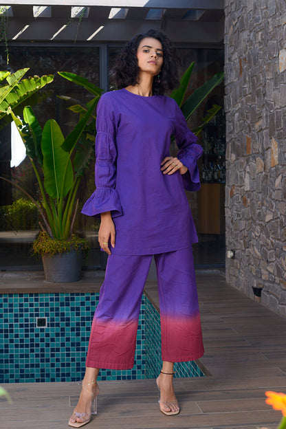 Zarina Purple Cotton Co-ord Set