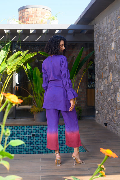 Zarina Purple Cotton Co-ord Set