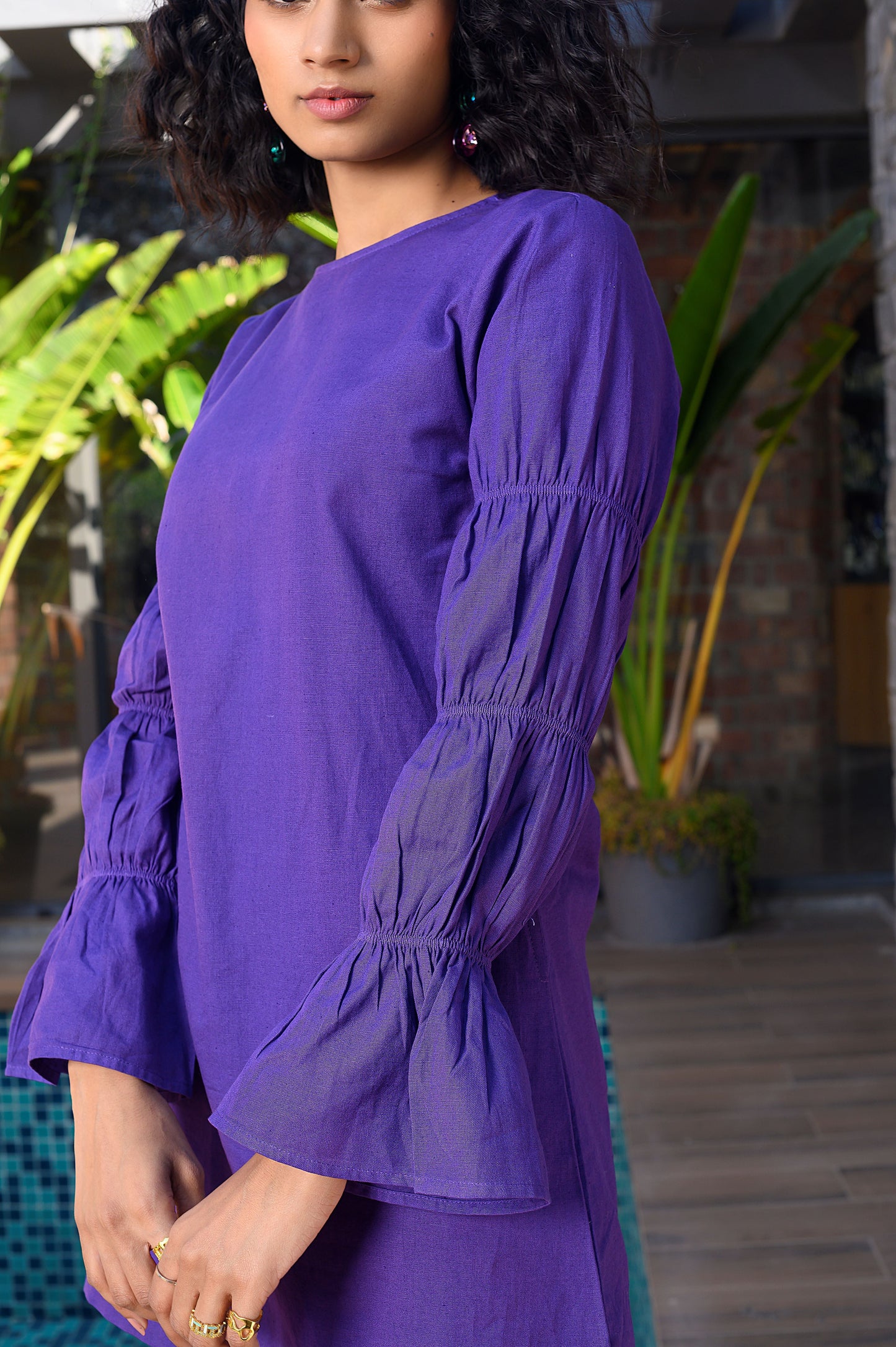 Zarina Purple Cotton Co-ord Set