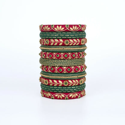 Manushi Red & Green Bangle Set