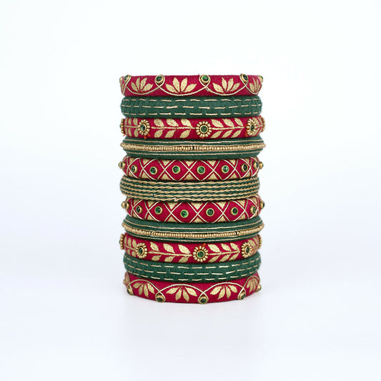 Manushi Red & Green Bangle Set