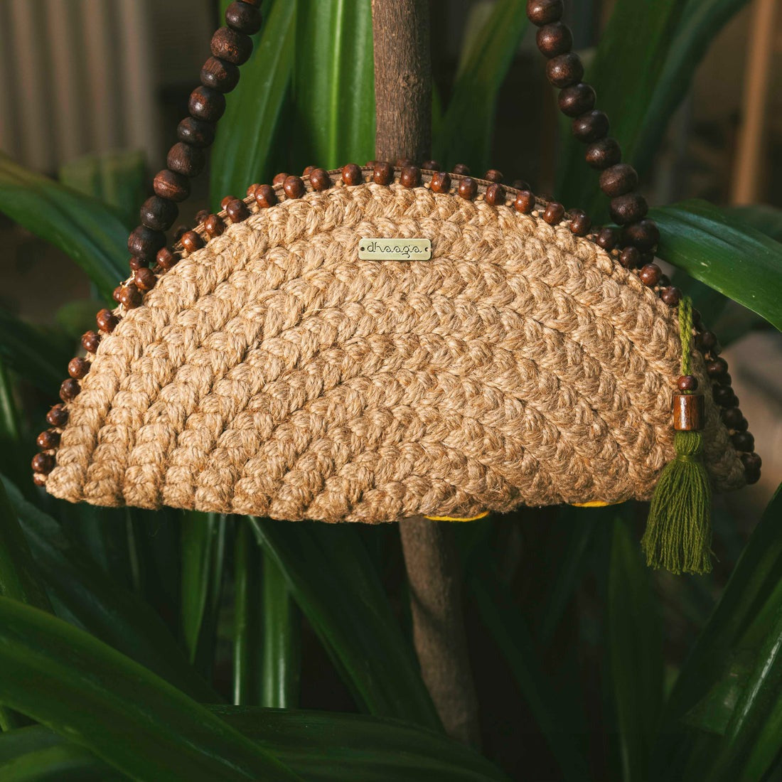 Large Tropical Coco Half Moon Clutch Bag