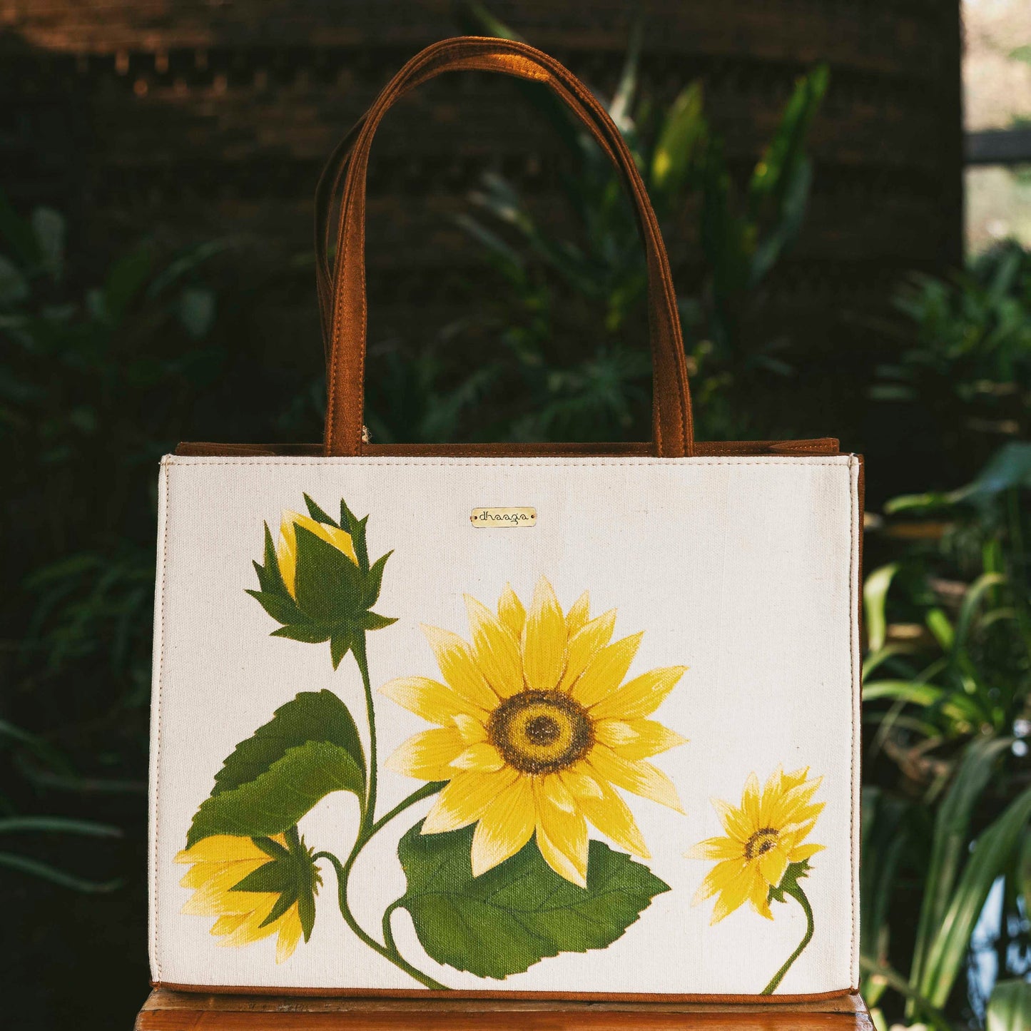 Personalised Hand-painted Sunflower Tote Bag